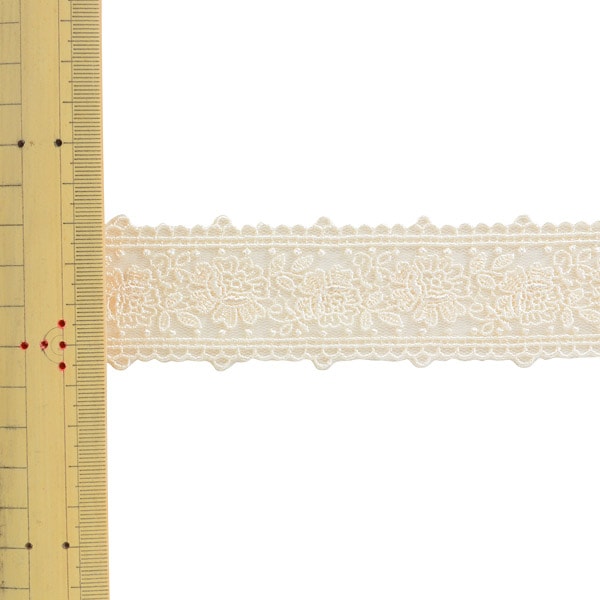 【数量5から】 レース 『チュールエンブロイダリーレース 幅約3.9cm 158番色 SIC-7652』