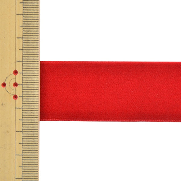 Ribbon "velvetRibbon 25mm width x about 3m volume 260 color dark red "