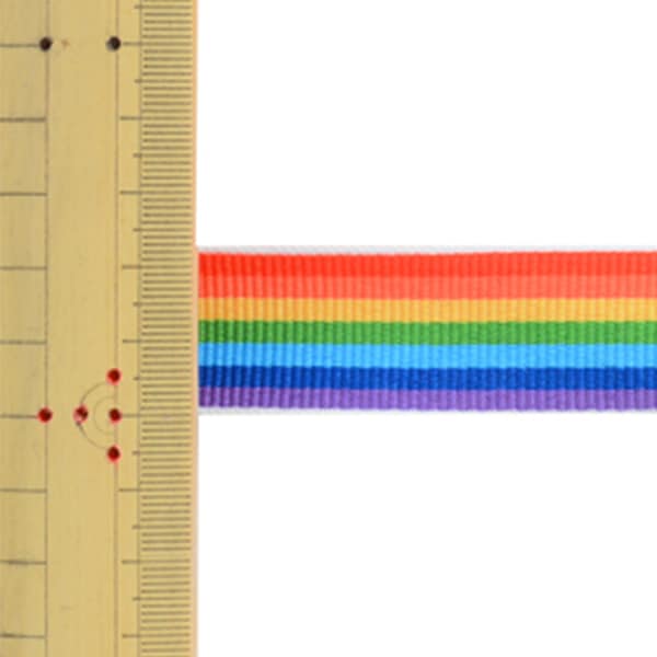 [Из количества 5] Лента "Радужная полоса ГлогланЛента Ширина около 2,4 см 1-й цвет SIC-1007"