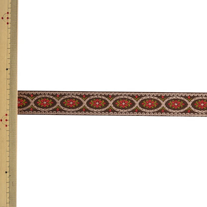 [From quantity 5] HandicraftTrim "Tyrol Tape 5161Y Width about 2.5cm 3rd color" mokuba wood horse