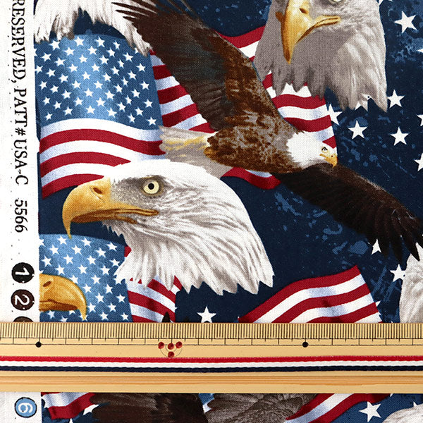 [De la quantité 5] Tissu "INKET PRINT EAGLE C5566-EAGLE" USA COTTON