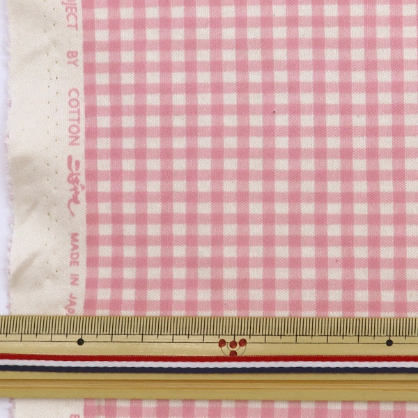 [Dalla quantità 5] tessuto "Gingham liscio Controlla rosa KTS6740-A" Cotton Kobayashi Cotton Kobayashi Kobayashi.