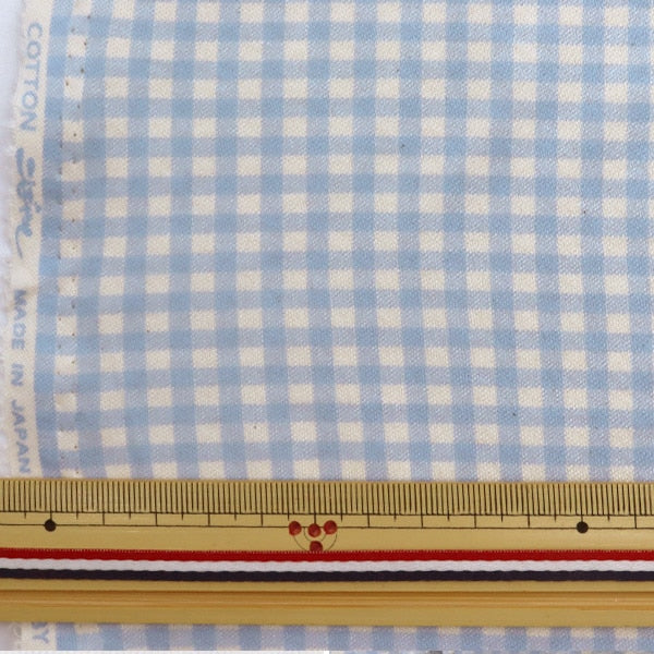 [Aus Menge 5] FOLFE "Smooth Gingham Check Blue KTS6740-B" Cotton Kobayashi Cotton Kobayashi Kobayashi Faser