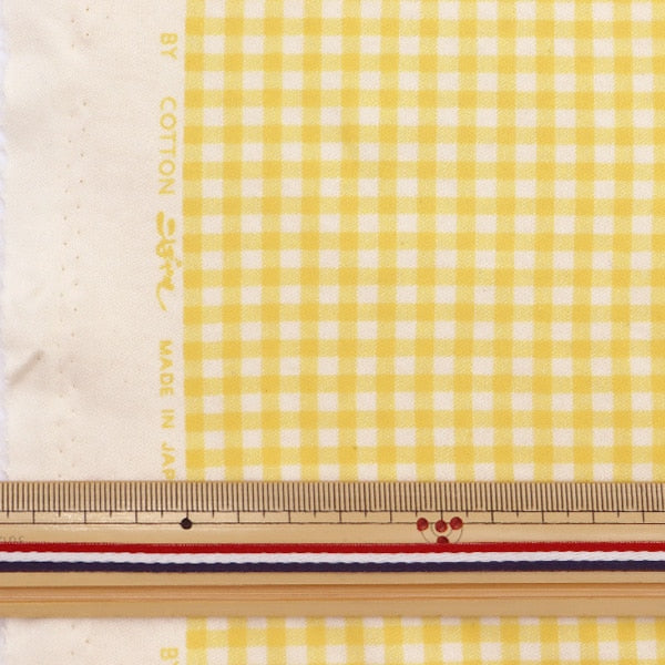 [Aus Menge 5] Stoff "Smooth Gingham Check Yellow KTS6740-C" COTTON KOBAYASHI