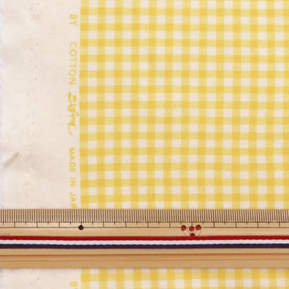 [Aus Menge 5] Stoff "Smooth Gingham Check Yellow KTS6740-C" COTTON KOBAYASHI