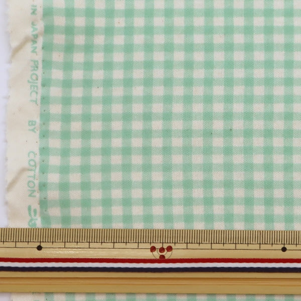 [From quantity 5] Fabric "Smooth Gingham Check Green KTS6740-D" COTTON KOBAYASHI