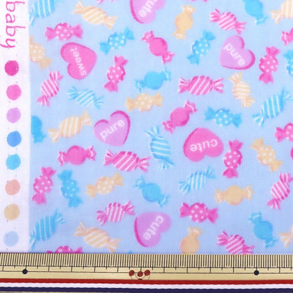 [From quantity 5] Fabric "Yawara Double Gauze Favorite Baby Candy Blue OKBF-38"