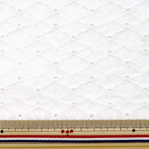 [De la quantité 5] tissu "coton partout en dentelle blanche BEI-30016"