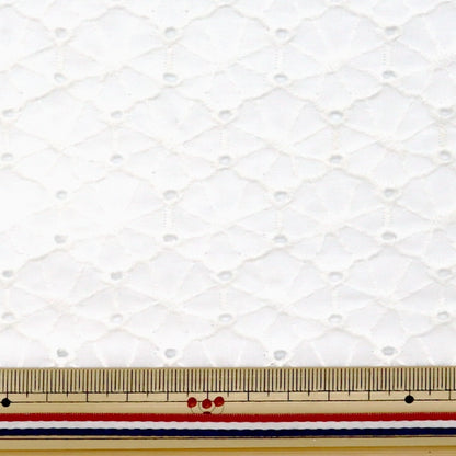 [De la quantité 5] tissu "coton partout en dentelle blanche BEI-30016"