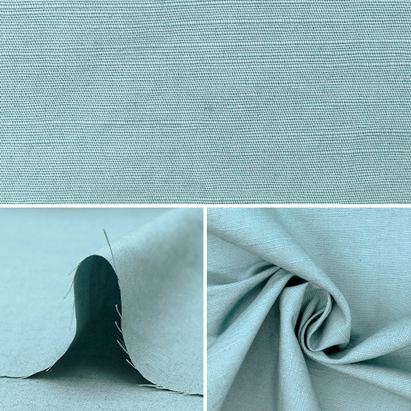 [From quantity 5] Fabric "Cotton linen slab type plastic light blue LBL kof-40"