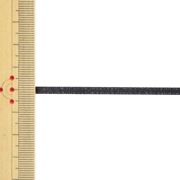 リボン 『1反売り サテンパールリボン 幅約3mm×約5m巻 030番色 黒 58867』