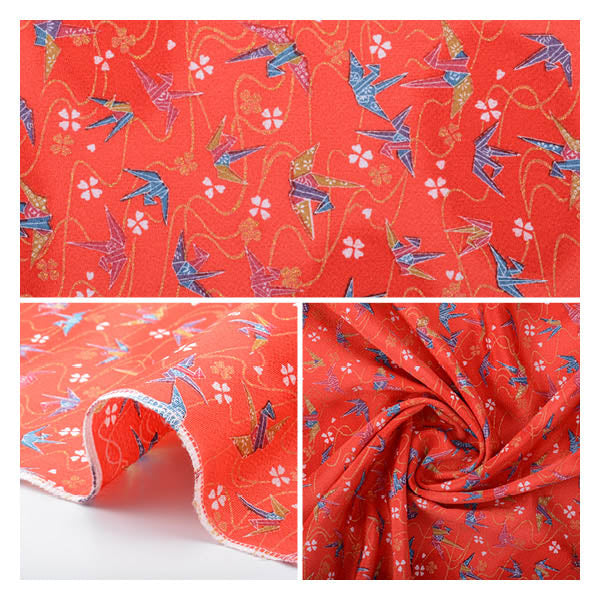 [From quantity 5] Fabric "Chirimen Kinaya GN37-01" Shoji Nishimura Shoten