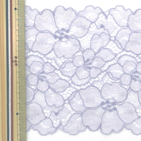 [From quantity 5] RaceRibbonTape "Stretch lace 2020 floral pattern purple IK262326R-3"