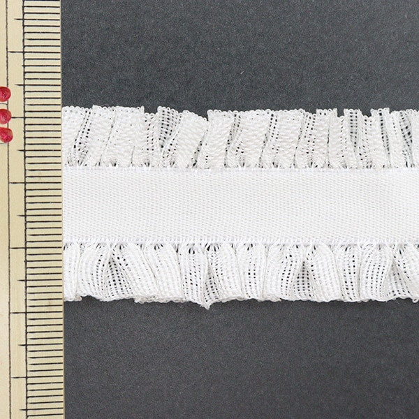 [From quantity 5] Handicraft tape "Nobiru II with frilled width about 2.5cm white"