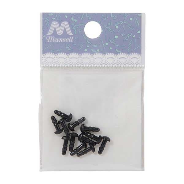 Handicraft parts "Bear nose black 4.5mm 12 pieces B1-ch-A48"