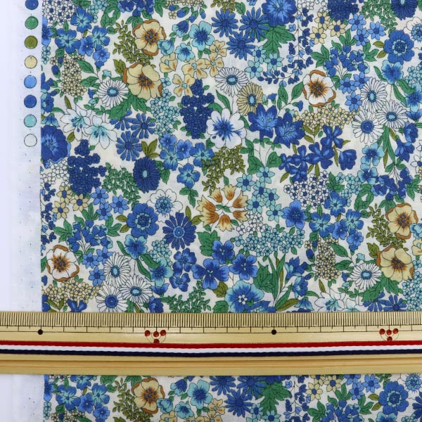 [De la cantidad 5] Fabric "60 préstamo Flownnyii Retro Small Flower Blue NFA-1010-16B" Kokka Cocka