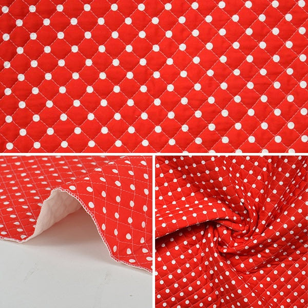 [Aus Quantität 5] FOLFE "Polka Punkte breit Quilt Red Back x White Ball Q88190-7-10"