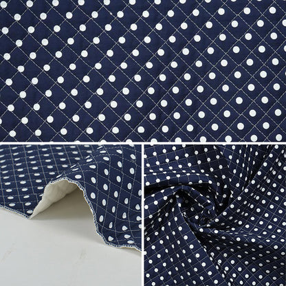 [Aus Menge 5] Stoff "Polka Dot Bod Quilting Navy Blue X Shiratama Q88190-7-12"