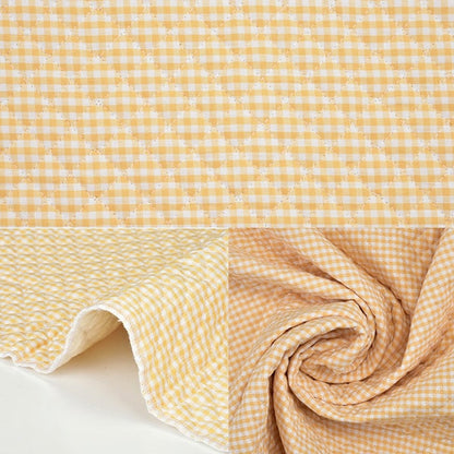 [Aus Quantität 5] Stoff "Färben von Gingham Quilting Medium Width ca. 105 cm Beige x weiß q-co-gim-be"