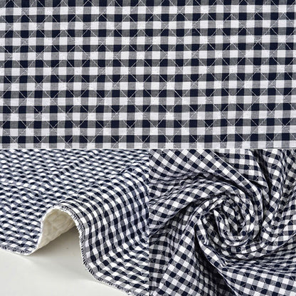 [From quantity 5] Fabric "Pre-dyed gingham quilting large width approximately 105cm dark blue x white Q-co-gil-nv"