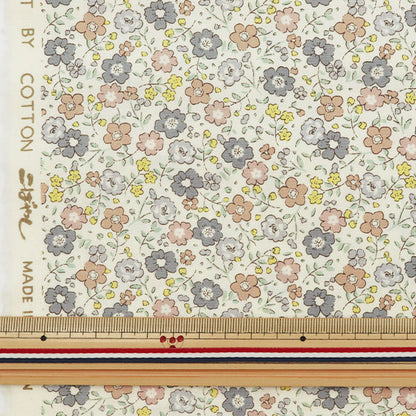 [De la quantité 5] tissu "large petit motif floral gris kts6746-f" coton kobayashi cotton kobayashi kobayashi fibre