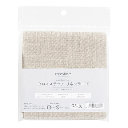 Tissu à broder "Largeur de bande de lin 12 cm x 1m 3e couleur générée 7253-3" Lecien Lecien Cosmo cosmo