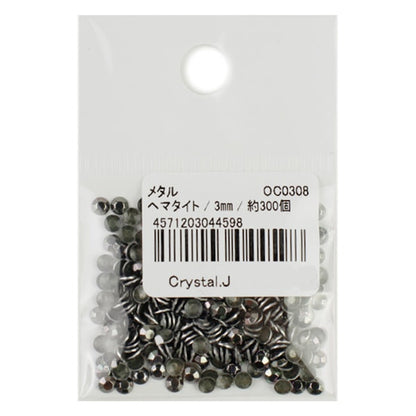Strass "Metall Hot Fix 3mm Hämatit OC0308"