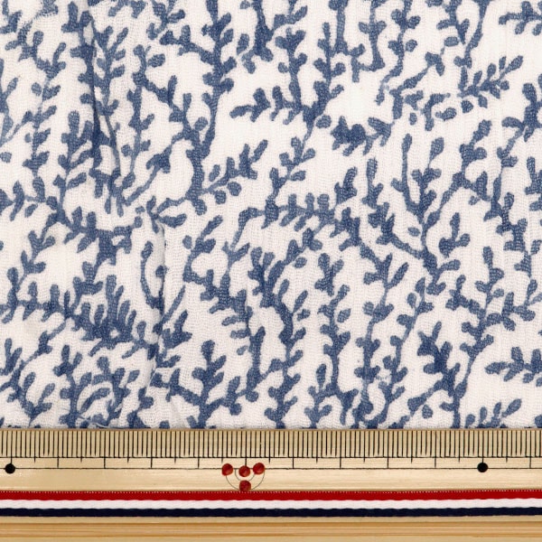 [From quantity 5] Fabric "Yanganagi Plant Blue RAM-CR-4B"