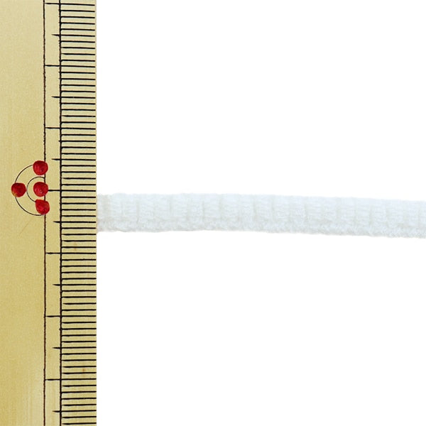 【数量5から】 ゴム 『オーガニックコットン231 幅5mm 白』