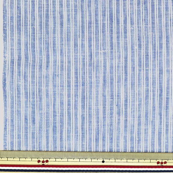 [From quantity 5] Fabric "French Linen Stripe Navy KMC-10797-12"