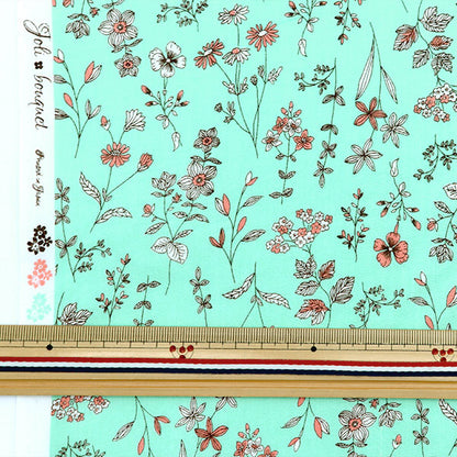 [De la cantidad 5] Fabric "Scare estampado de menta floral Peppermint x Pink" Senyo Comerciante