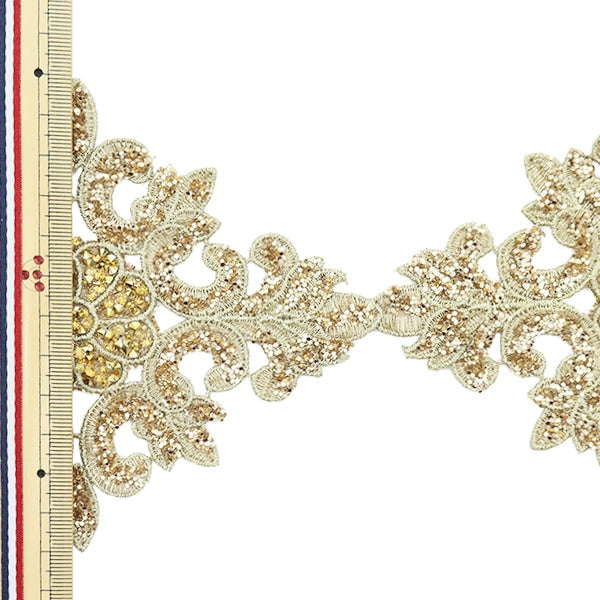 [From quantity 5] HandicraftTrim "embroideryTrim Width about 12cm gold GY-93-19-4G]