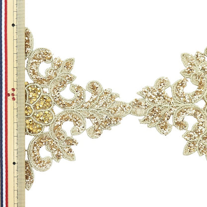 [From quantity 5] HandicraftTrim "embroideryTrim Width about 12cm gold GY-93-19-4G]