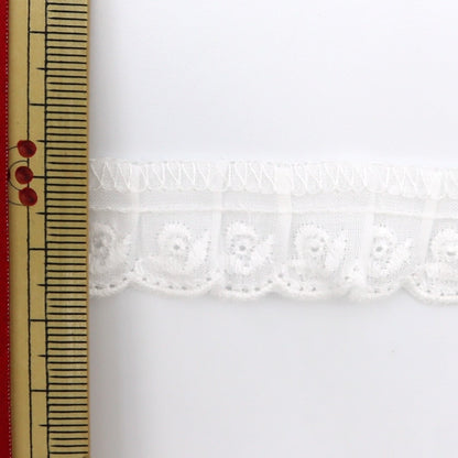 [From quantity 5] frillsRibbonTape "Cotton Frill Lace 2nd Color Off White 14587F"