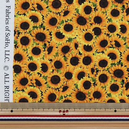 [De la quantité 5] Tissu "USA Cotton Small World Himawari Modèle jaune mini-CD8885"