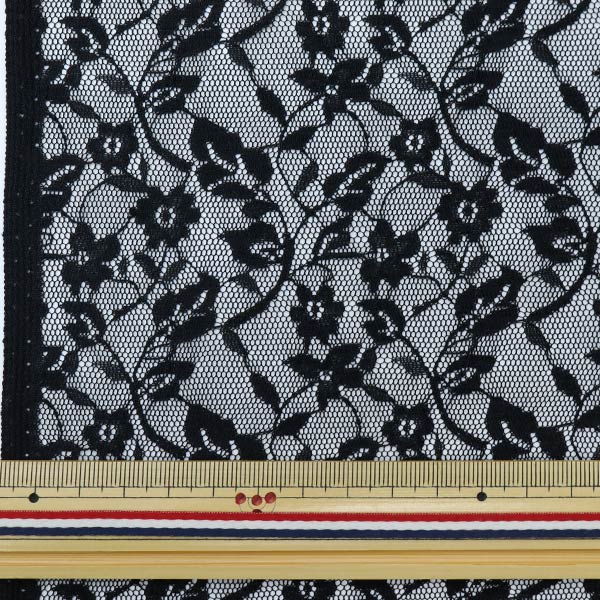 [Bis zu 70 % Rabatt für Kostümgewebe] [aus Menge 5] Stoff "Russell Lace Black 14827-9"