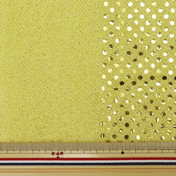 [De la quantité 5] Tissu "Bonheur jaune x or 160311-4"