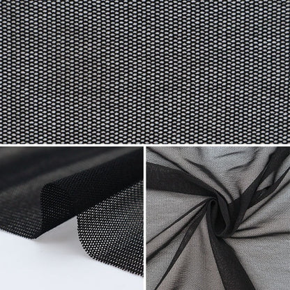 [Dalla quantità 5] Fabric "Samora Power Net Tulle Black KKF8100-12"