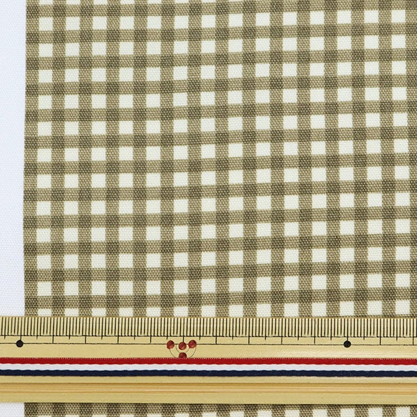 [From quantity 5] Fabric "Antiviral processing Oxford Nuance color lattice beige PL-CH-BE]