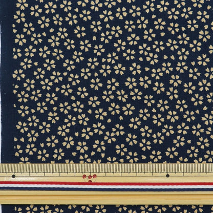 [From quantity 5] Fabric 『Sheeting Japanese pattern cherry blossoms dark blue 88222-1-5]