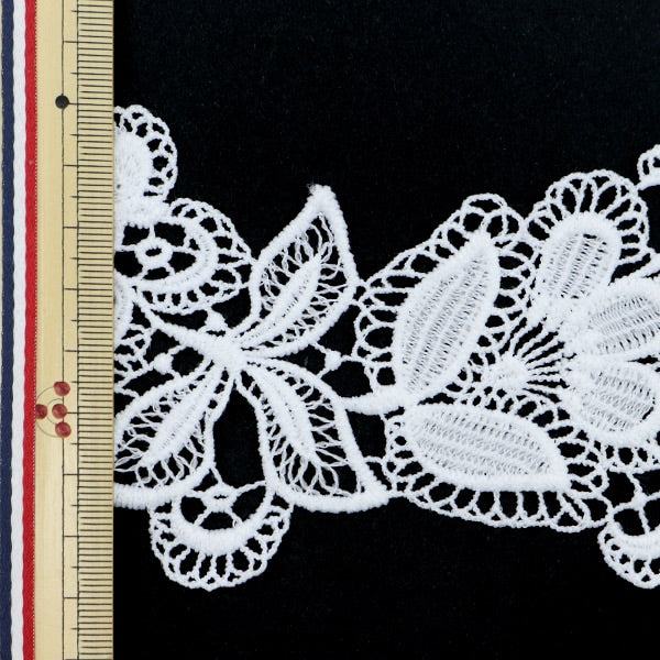 [De la cantidad 5] Raza "Lace White aproximadamente 8 cm de ancho Isy-6-21-34"