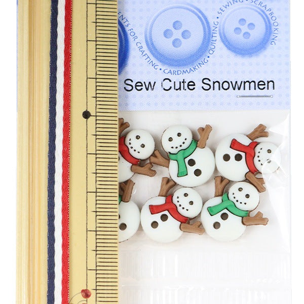 按钮“冷藏纽扣缝制可爱的雪人7494”打扮