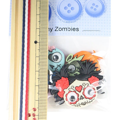 按钮“冷藏纽扣Zany Zombies 9488”打扮