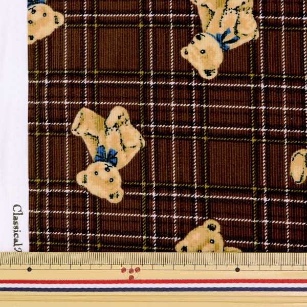 [From quantity 5] Fabric "Fine Call Classical Modern Bear Check Brown CMOF-56B"
