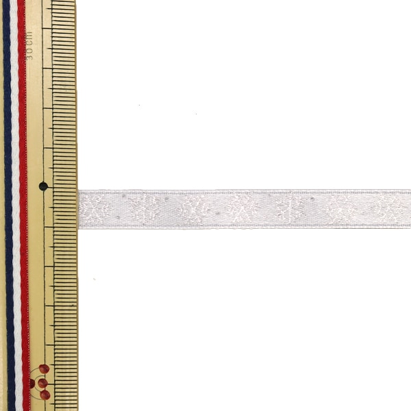 Ribbon 『Ribbon SNOW pattern Approximately 10mm width x about 90cm rolled white R107 "Omae