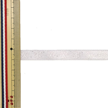 Ribbon "Bandschnee Muster etwa 10 mm Breite x ungefähr 90 cm wickelnde weiße R107" Omae