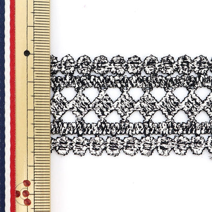 [From quantity 5] HandicraftTrim "Metallic lace width about 3.5cm Silver GY-99-18-1S"