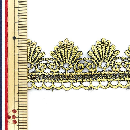 [D'après la quantité 5] Blade d'artisanat "Largeur métallique de la largeur d'environ 3,2 cm d'or GY-99-18-2G"