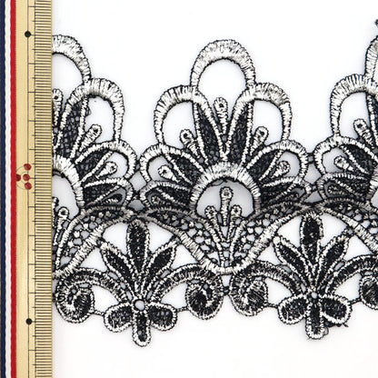 [From quantity 5] HandicraftTrim "Metallic lace width about 11cm Silver GY-99-13S"