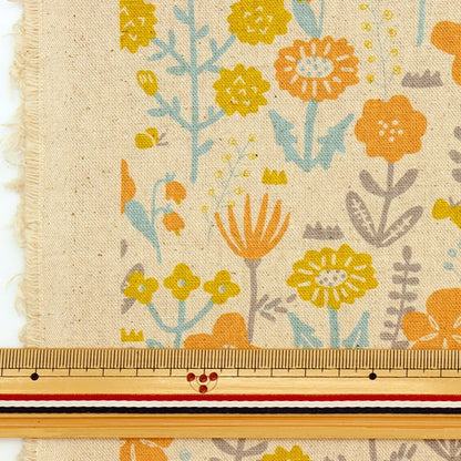 [De la quantité 5] Tissu "Toile de chanvre de coton Picnic miel jaune 850366-2-1"